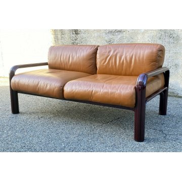 DIVANO DESIGN 2 POSTI GAE AULENTI KNOLL INTERNATIONAL ANNI 70 PELLE SOFA VINTAGE
