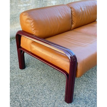 DIVANO DESIGN 2 POSTI GAE AULENTI KNOLL INTERNATIONAL ANNI 70 PELLE SOFA VINTAGE