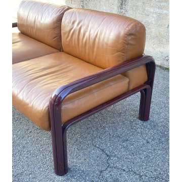 DIVANO DESIGN 2 POSTI GAE AULENTI KNOLL INTERNATIONAL ANNI 70 PELLE SOFA VINTAGE