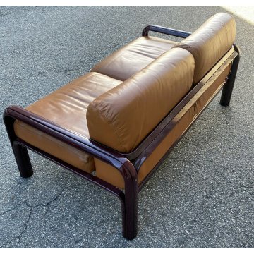 DIVANO DESIGN 2 POSTI GAE AULENTI KNOLL INTERNATIONAL ANNI 70 PELLE SOFA VINTAGE