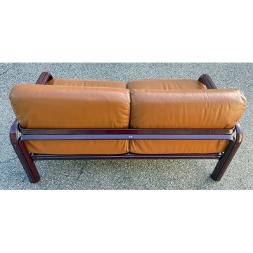 DIVANO DESIGN 2 POSTI GAE AULENTI KNOLL INTERNATIONAL ANNI 70 PELLE SOFA VINTAGE