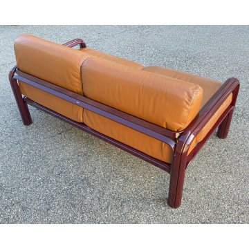 DIVANO DESIGN 2 POSTI GAE AULENTI KNOLL INTERNATIONAL ANNI 70 PELLE SOFA VINTAGE