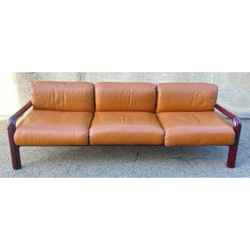 DIVANO DESIGN 3 POSTI GAE AULENTI KNOLL INTERNATIONAL ANNI 70 PELLE SOFA VINTAGE