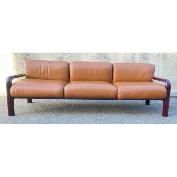 DIVANO DESIGN 3 POSTI GAE AULENTI KNOLL INTERNATIONAL ANNI 70 PELLE SOFA VINTAGE