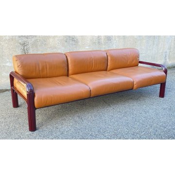 DIVANO DESIGN 3 POSTI GAE AULENTI KNOLL INTERNATIONAL ANNI 70 PELLE SOFA VINTAGE