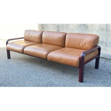 DIVANO DESIGN 3 POSTI GAE AULENTI KNOLL INTERNATIONAL ANNI 70 PELLE SOFA VINTAGE