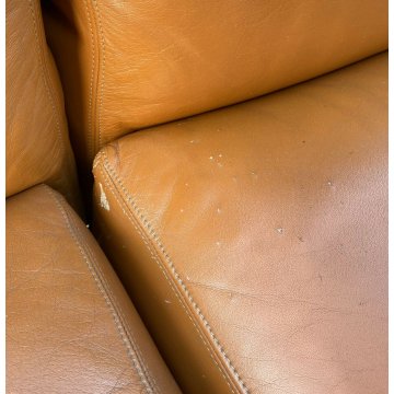 DIVANO DESIGN 3 POSTI GAE AULENTI KNOLL INTERNATIONAL ANNI 70 PELLE SOFA VINTAGE