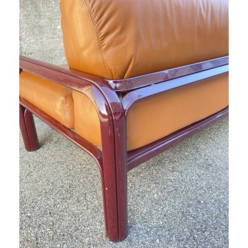 DIVANO DESIGN 3 POSTI GAE AULENTI KNOLL INTERNATIONAL ANNI 70 PELLE SOFA VINTAGE