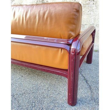 DIVANO DESIGN 3 POSTI GAE AULENTI KNOLL INTERNATIONAL ANNI 70 PELLE SOFA VINTAGE