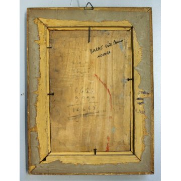  ANTICO DIPINTO OLIO TAVOLA Edmondo Poletti RITRATTO FIGURA MURATORE NOVARA 29