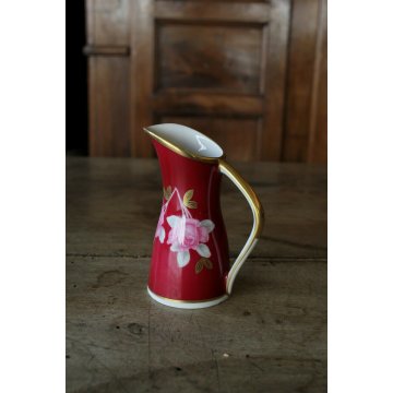 SERVIZIO CAFFE' VINTAGE Limoges Sevres12cup PORCELLANA BIANCA BORDEAUX ROSE ORO
