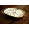 ANTICO VASSOIO PORCELLANA Limoges ALZATA PORTA FRUTTA BOUQUET FIORI FRANCE '900