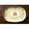 ANTICO VASSOIO PORCELLANA Limoges ALZATA PORTA FRUTTA BOUQUET FIORI FRANCE '900