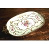 ANTICO VASSOIO PORCELLANA Limoges ALZATA PORTA FRUTTA BOUQUET FIORI FRANCE '900