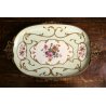 ANTICO VASSOIO PORCELLANA Limoges ALZATA PORTA FRUTTA BOUQUET FIORI FRANCE '900