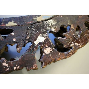 ANTICA CORNICE OVALE BAROCCA LEGNO DORATO SPECCHIERA SPECCHIO GOLDEN FRAME XXVII