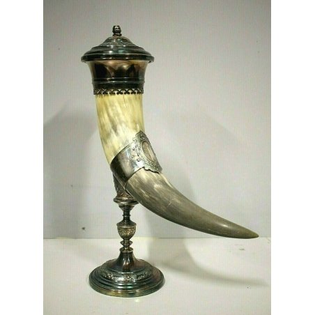 ANTICA CORNUCOPIA wmf ART NOUVEAU CORNO METALLO SILVERPLATED CENTROTAVOLA  '800