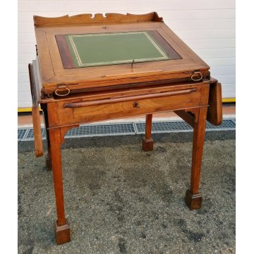 ANTICO SCRITTOIO DAVENPORT NOCE epoca 1800 tavolo SCRIVANIA NAVE NOTARILE DESK