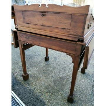 ANTICO SCRITTOIO DAVENPORT NOCE epoca 1800 tavolo SCRIVANIA NAVE NOTARILE DESK