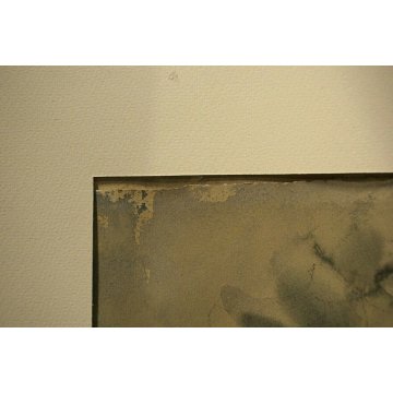 ANTICO QUADRO ACQUERELLO CARTA Enzo Morelli PAESAGGIO COLLINARE UMBRIA ASSISI 44