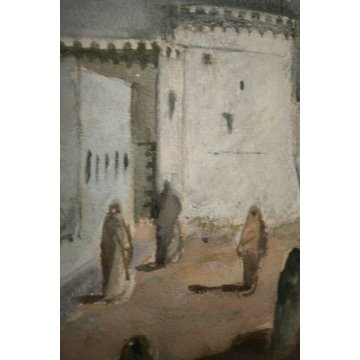 ANTICO QUADRO ACQUERELLO CARTA Enzo Morelli PAESAGGIO 