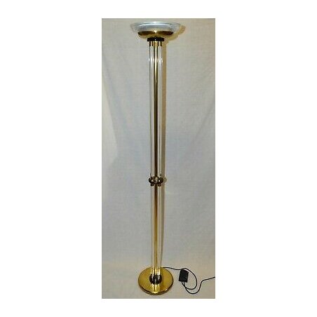 LAMPADA DA TERRA PLEXIGLASS OTTONE anni 60 DESIGN Romeo Rega VINTAGE FLOOR LAMP