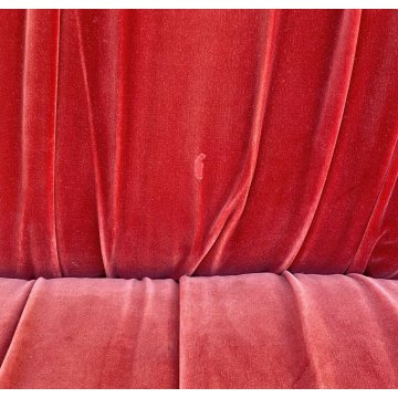DIVANO DESIGN 2 POSTI ROSSI DI ALBIZZATE ANNI 80 STOFFA ROSSA SOFA VINTAGE SALA