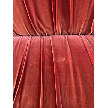 DIVANO DESIGN 3 POSTI ROSSI DI ALBIZZATE ANNI 80 STOFFA ROSSA SOFA VINTAGE SALA