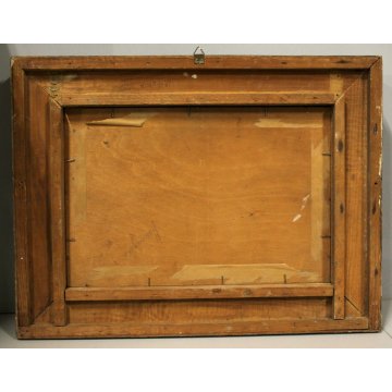 ANTICO QUADRO DIPINTO OLIO TAVOLA L. Roncaglia PAESGGIO AGRESTE MACCHIAIOLO 1938