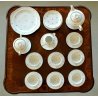 SERVIZIO TEA VINTAGE 7 TAZZE PORCELLANA Limoges France PORAL FOGLIE BORDO ORO
