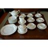 SERVIZIO TEA VINTAGE 7 TAZZE PORCELLANA Limoges France PORAL FOGLIE BORDO ORO
