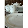 SERVIZIO TEA VINTAGE 7 TAZZE PORCELLANA Limoges France PORAL FOGLIE BORDO ORO