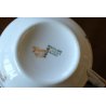 SERVIZIO TEA VINTAGE 7 TAZZE PORCELLANA Limoges France PORAL FOGLIE BORDO ORO