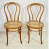 ANTICA COPPIA SEDIA PAGLIA DI VIENNA THONET LEGNO FAGGIO CHAIR EPOCA PRIMI 1900 