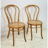 ANTICA COPPIA SEDIA PAGLIA DI VIENNA THONET LEGNO FAGGIO CHAIR EPOCA PRIMI 1900 