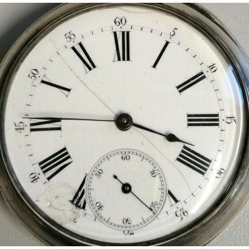 ANTICO OROLOGIO TASCA Longines ARGENTO 800 epoca 900 TASCHINO Old Pocket Watch