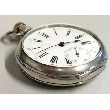 ANTICO OROLOGIO TASCA Longines ARGENTO 800 epoca 900 TASCHINO Old Pocket Watch
