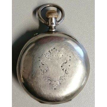 ANTICO OROLOGIO TASCA Longines ARGENTO 800 epoca 900 TASCHINO Old Pocket Watch