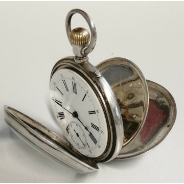 ANTICO OROLOGIO TASCA Longines ARGENTO 800 epoca 900 TASCHINO Old Pocket Watch