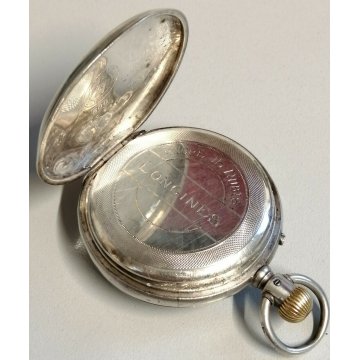 ANTICO OROLOGIO TASCA Longines ARGENTO 800 epoca 900 TASCHINO Old Pocket Watch