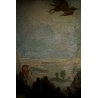  ANTICO DIPINTO OLIO Bassin E. SCENA CACCIA BOSCO SETTER CACCIATORE PESCATORE 