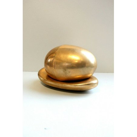  SET FUMO VINTAGE SCULTURA BRONZO ACCENDINO BRASS EGG DISH TRAY BOWL MIDCENTURY