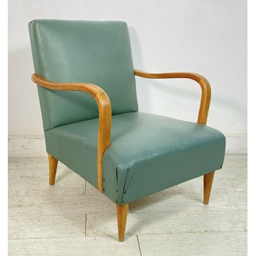ANTICA POLTRONA anni 50 SEDIA IMBOTTITA DESIGN BUFFA PARISI SALA STUDIO CHAIR oL