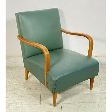 ANTICA POLTRONA anni 50 SEDIA IMBOTTITA DESIGN BUFFA PARISI SALA STUDIO CHAIR oL