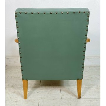 ANTICA POLTRONA anni 50 SEDIA IMBOTTITA DESIGN BUFFA PARISI SALA STUDIO CHAIR oL