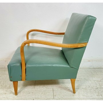ANTICA POLTRONA anni 50 SEDIA IMBOTTITA DESIGN BUFFA PARISI SALA STUDIO CHAIR oL