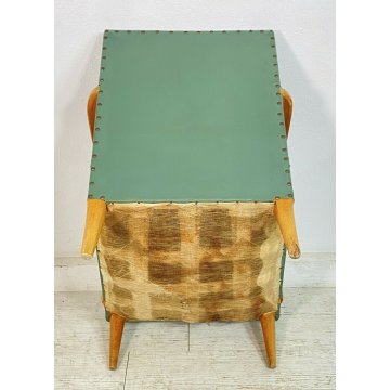 ANTICA POLTRONA anni 50 SEDIA IMBOTTITA DESIGN BUFFA PARISI SALA STUDIO CHAIR oL