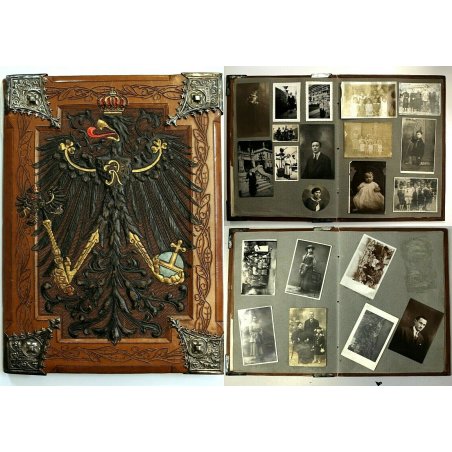 ANTICO ALBUM FOTOGRAFICO PELLE Berlin GERMANY ANTICHE FOTO FAMIGLIA ITALY 800   