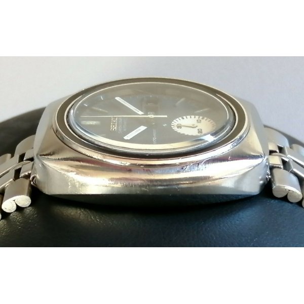 Vintage Seiko Chronograph Dial 6139-8002 – Gray Dark Silver Black, Lume Hour Marks, No Inner Bezel