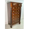 ANTICO MOBILE SETTIMANALE STILE IMPERO LEGNO NOCE CASSETTI 1800 CASSETTONE EPOCA